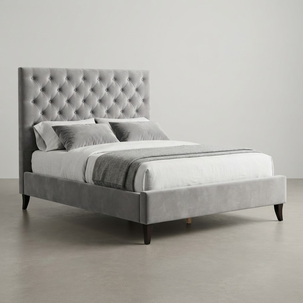 Vesper Diamond-Tufted Bed - Queen Upholstered Beds