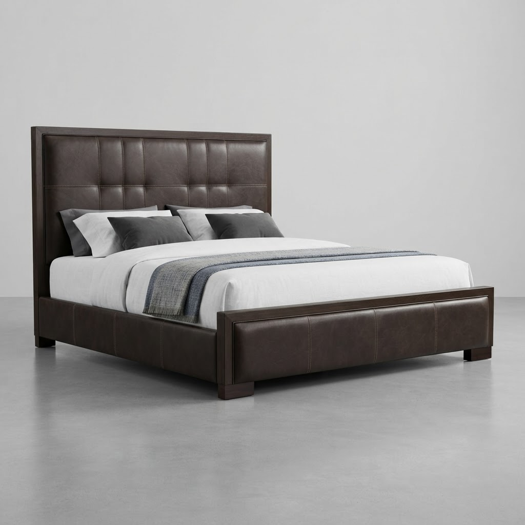 Draper Leather Bed Frame - King Upholstered Beds